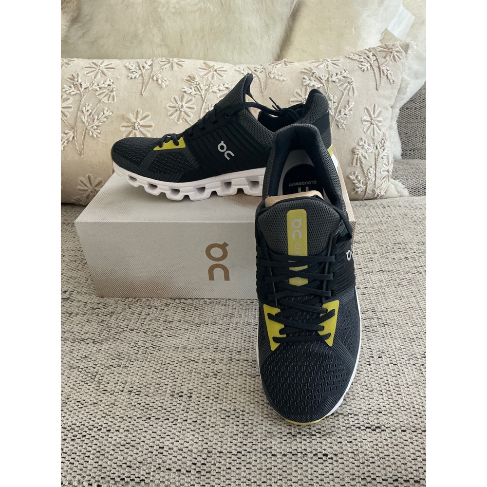 On Cloudswift Mens Running Shoes Magnet Citron Black Yellow 41.99227 Size 11